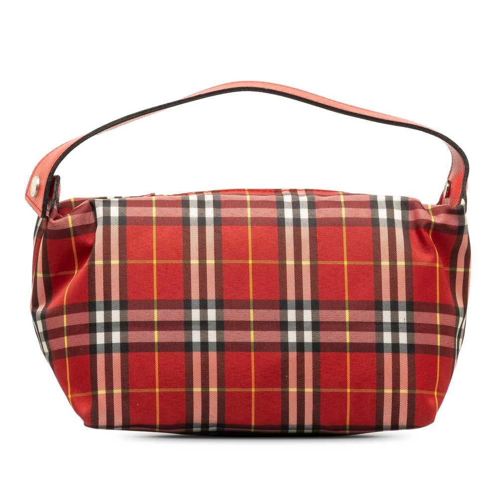 Red Burberry House Check Baguette Pouch - image 1