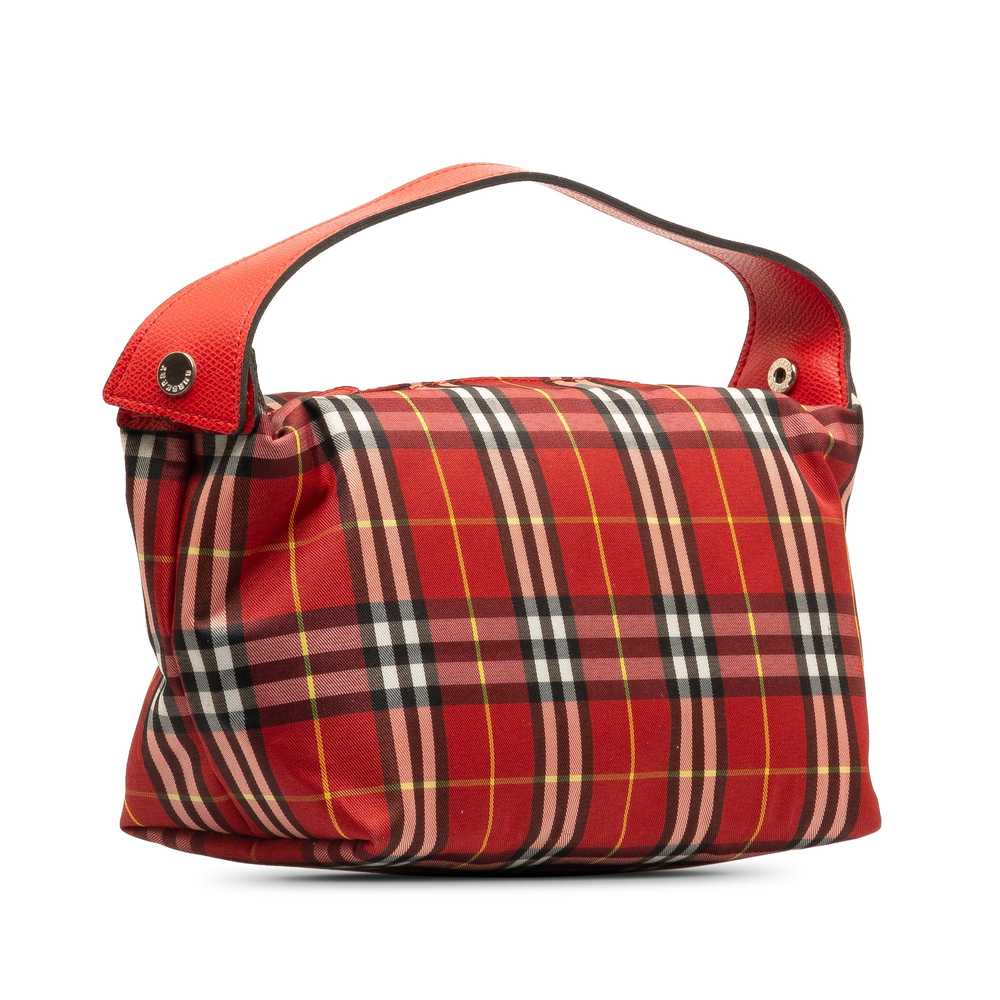 Red Burberry House Check Baguette Pouch - image 2