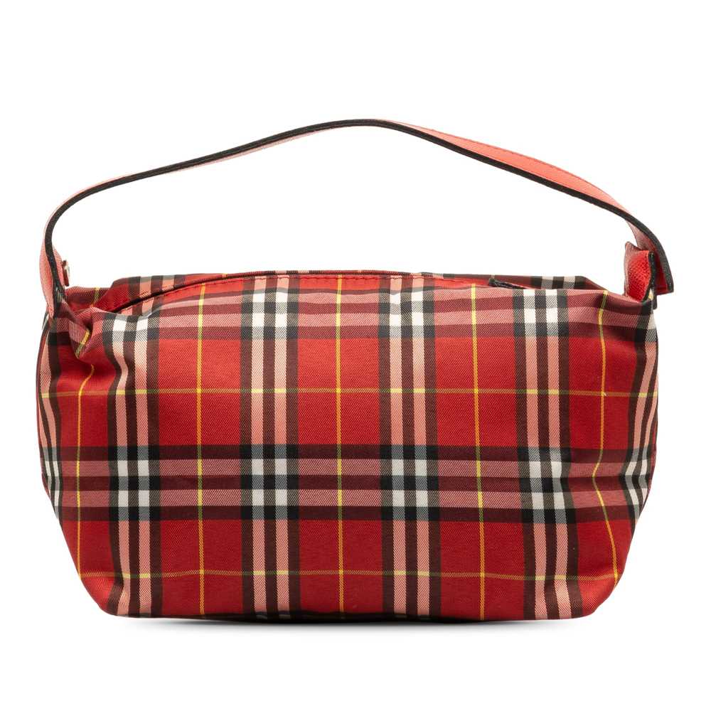 Red Burberry House Check Baguette Pouch - image 3