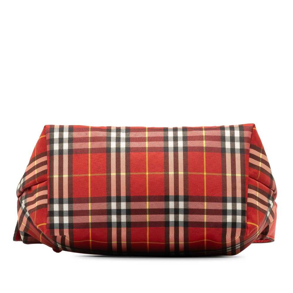 Red Burberry House Check Baguette Pouch - image 4