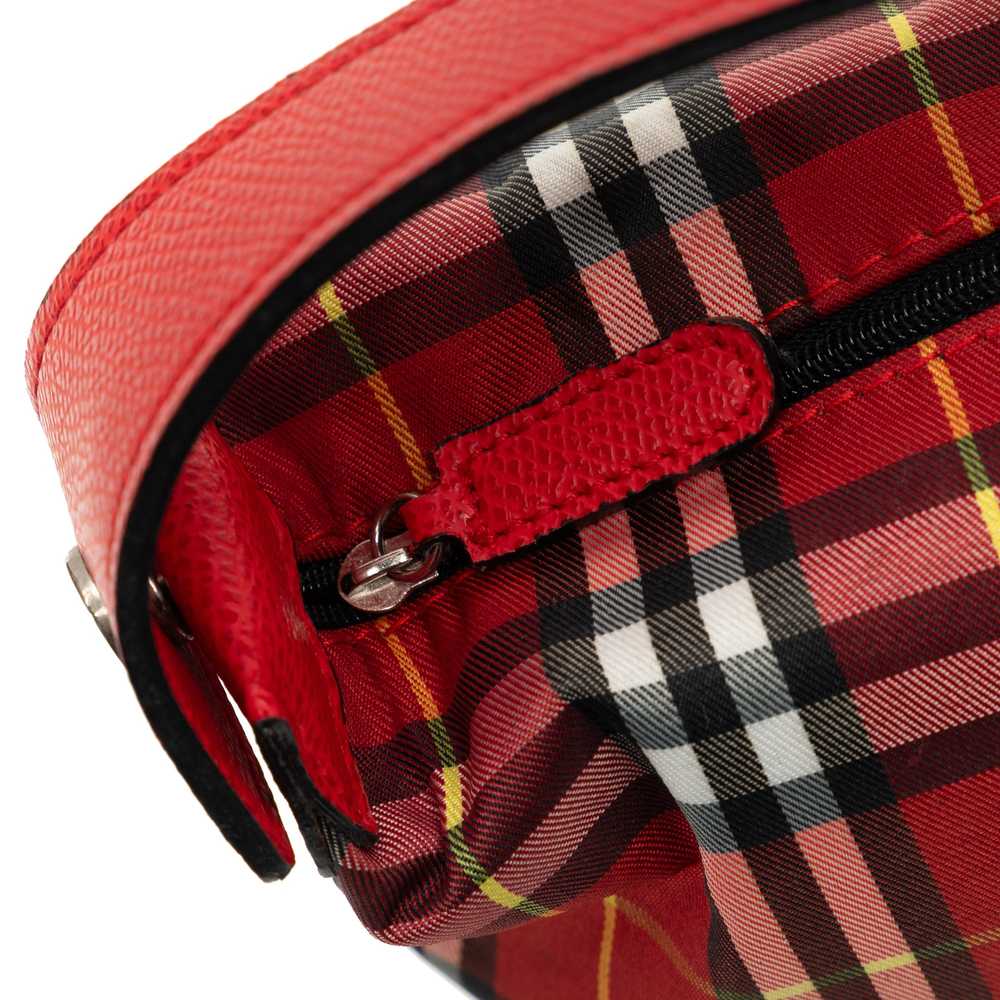 Red Burberry House Check Baguette Pouch - image 7