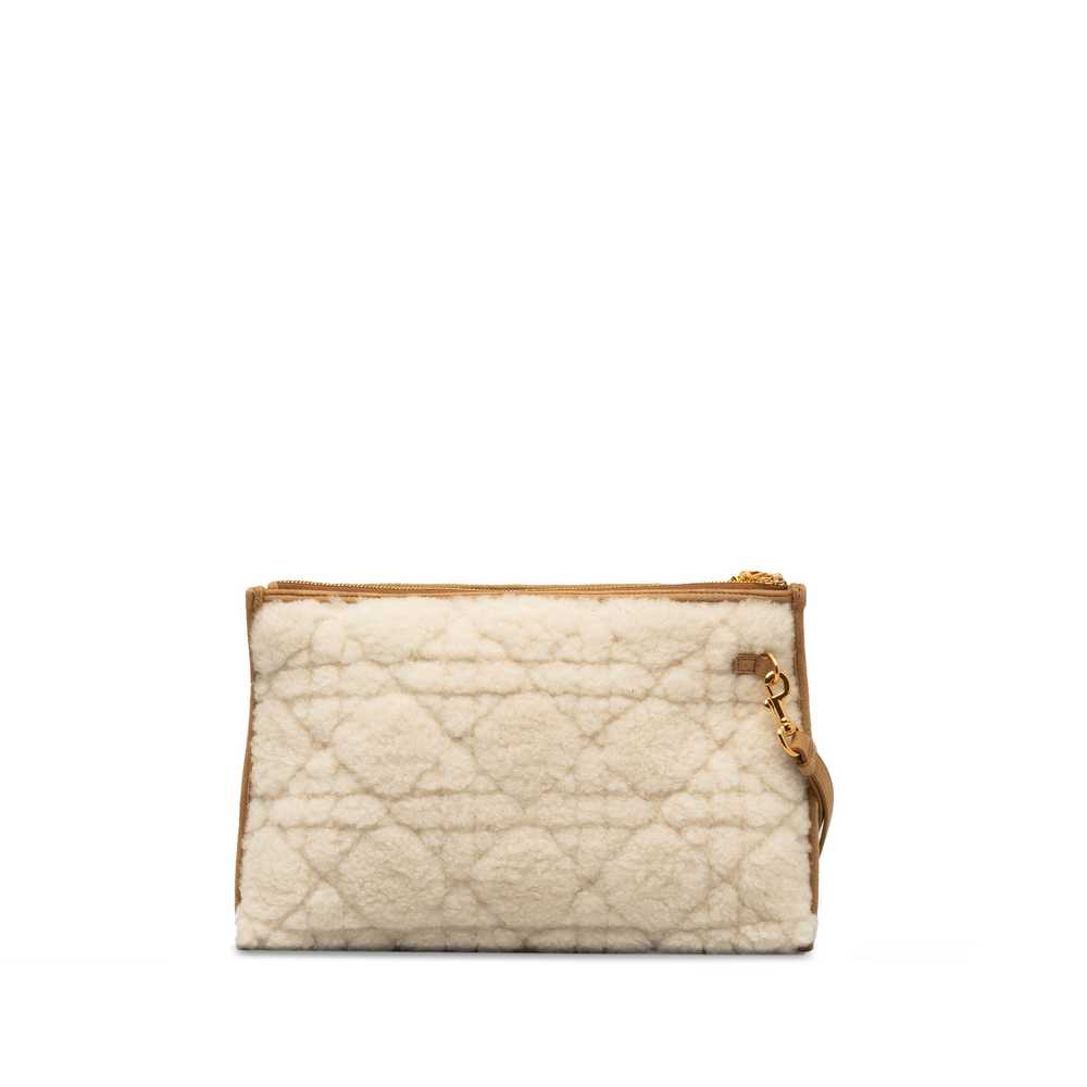 Beige Dior Large Shearling Caro Pouch Clutch Bag - image 3