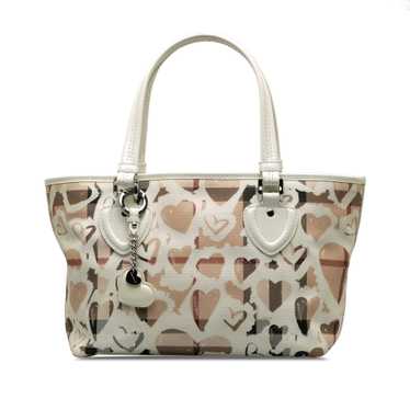 Beige Burberry Hearts House Check Gracie Tote Bag - image 1