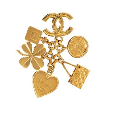 Gold Chanel Icon Charms Pin Brooch - image 1