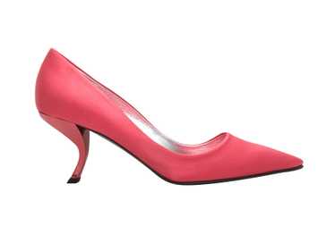 Pink Roger Vivier Satin Pointed-Toe Comma Heels S… - image 1