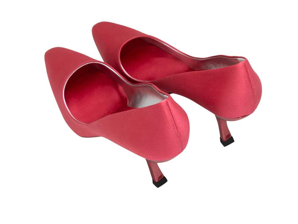 Pink Roger Vivier Satin Pointed-Toe Comma Heels S… - image 3