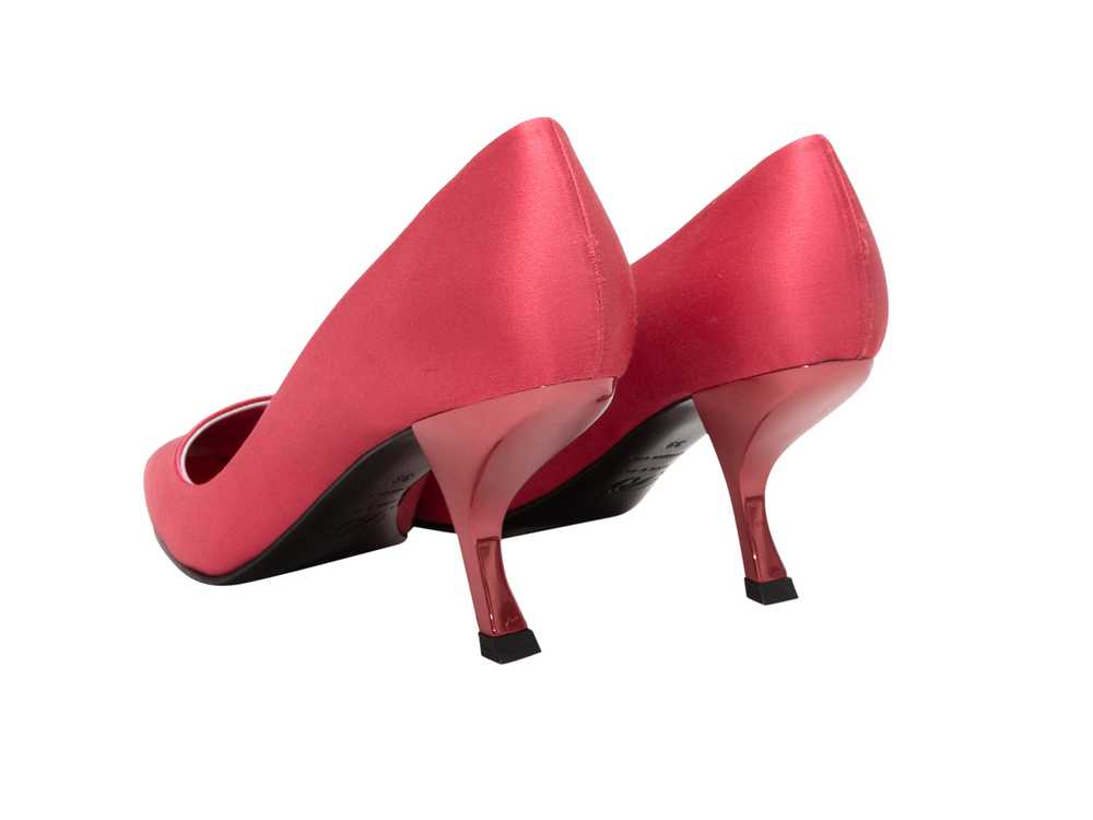 Pink Roger Vivier Satin Pointed-Toe Comma Heels S… - image 4