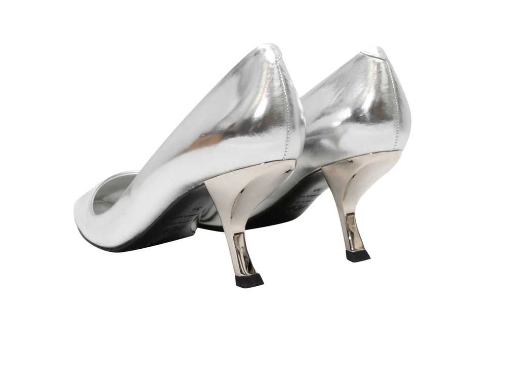 Silver Roger Vivier Patent Pointed-Toe Comma Heel… - image 4