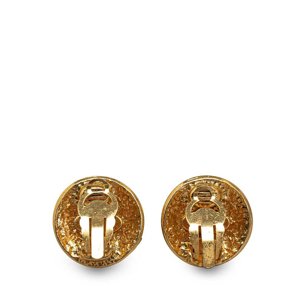Gold Chanel CC Clip On Earrings - image 2