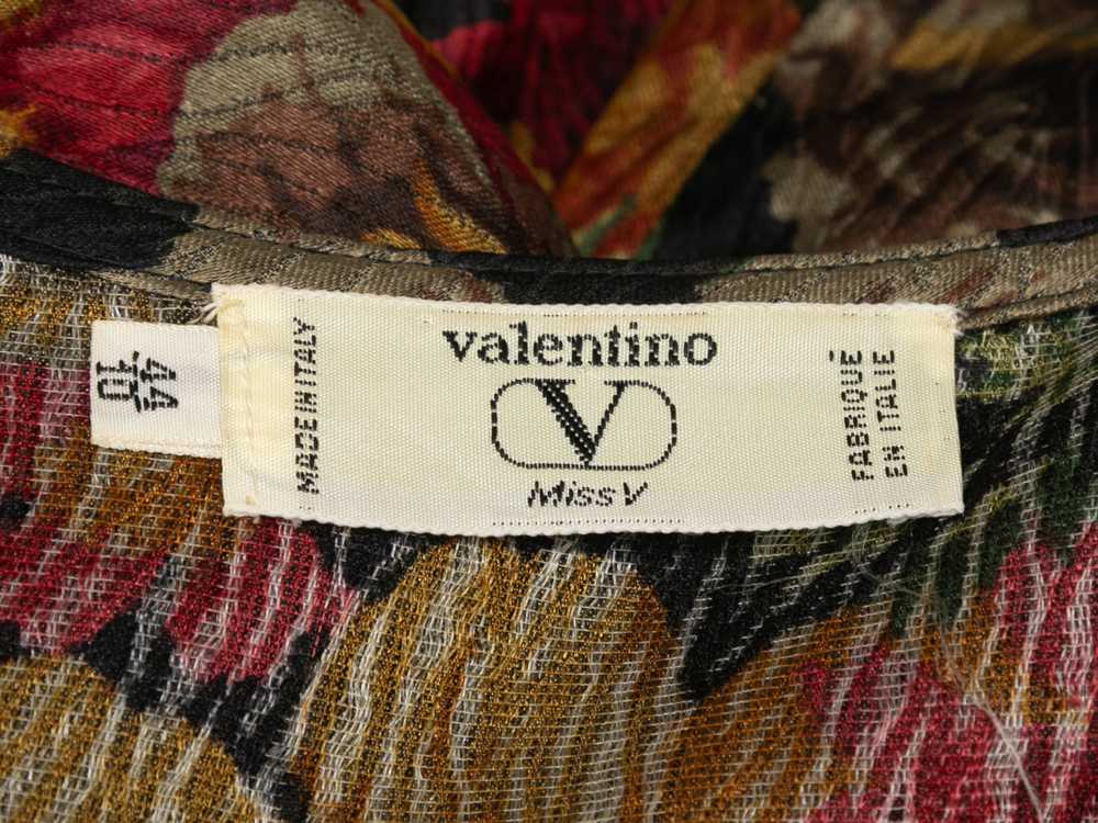 Vintage Red & Multicolor Valentino Miss V Silk To… - image 5