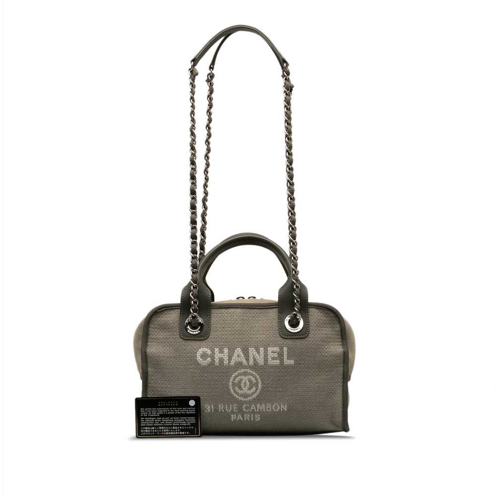 Gray Chanel Small Deauville Bowling Satchel - image 11