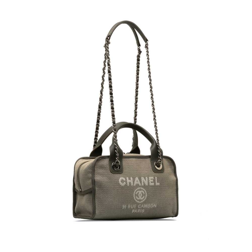 Gray Chanel Small Deauville Bowling Satchel - image 2