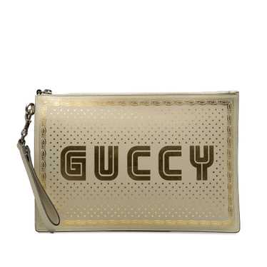 White Gucci Guccy Sega Clutch