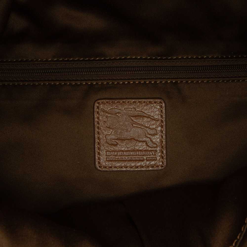 Brown Burberry Leather House Check Hobo Bag - image 7