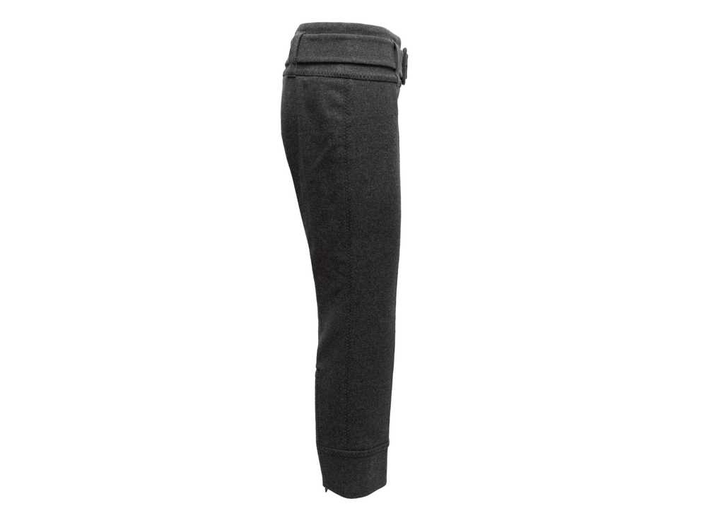 Charcoal Prada Virgin Wool Belted Pants Size IT 44 - image 2