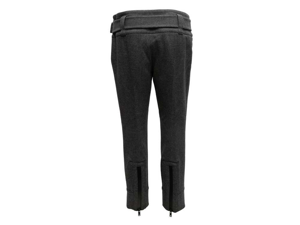 Charcoal Prada Virgin Wool Belted Pants Size IT 44 - image 3