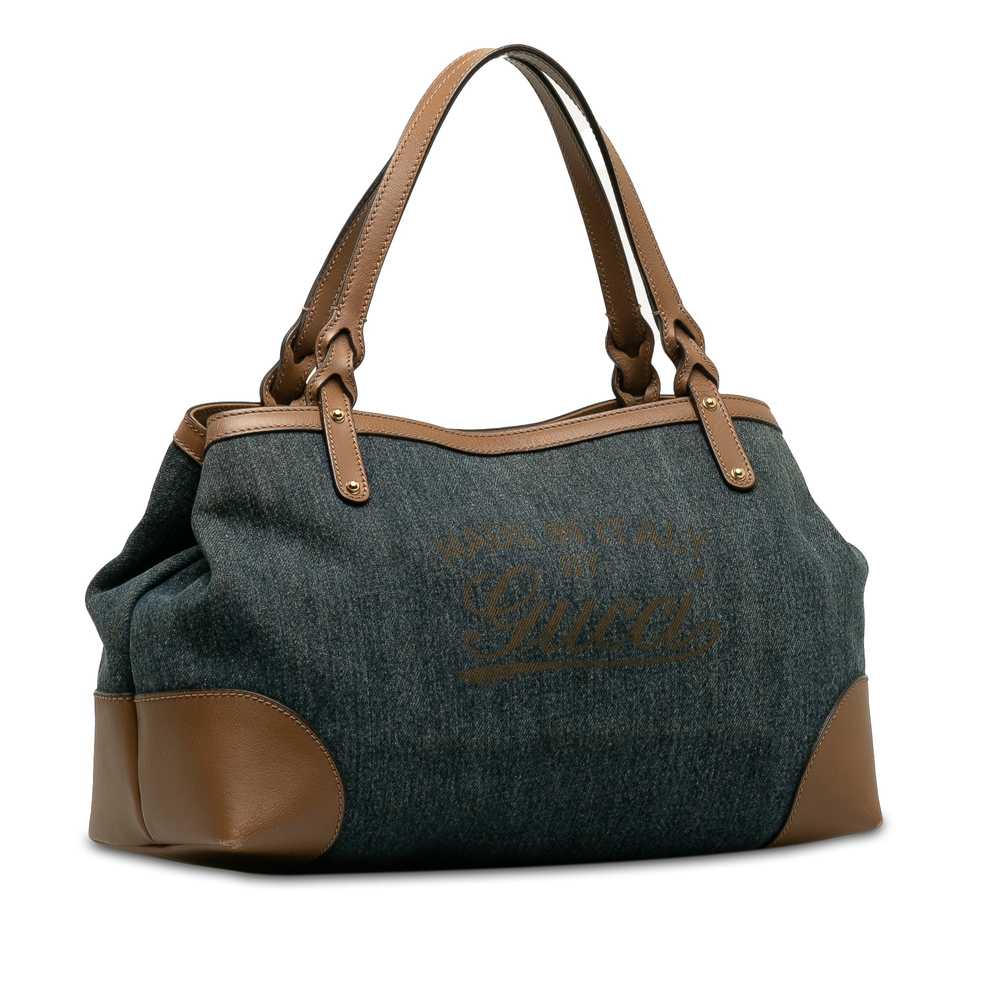 Blue Gucci Denim Craft Tote Bag - image 2