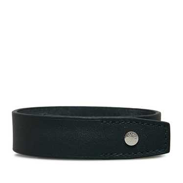 Black Hermes Leather Bracelet