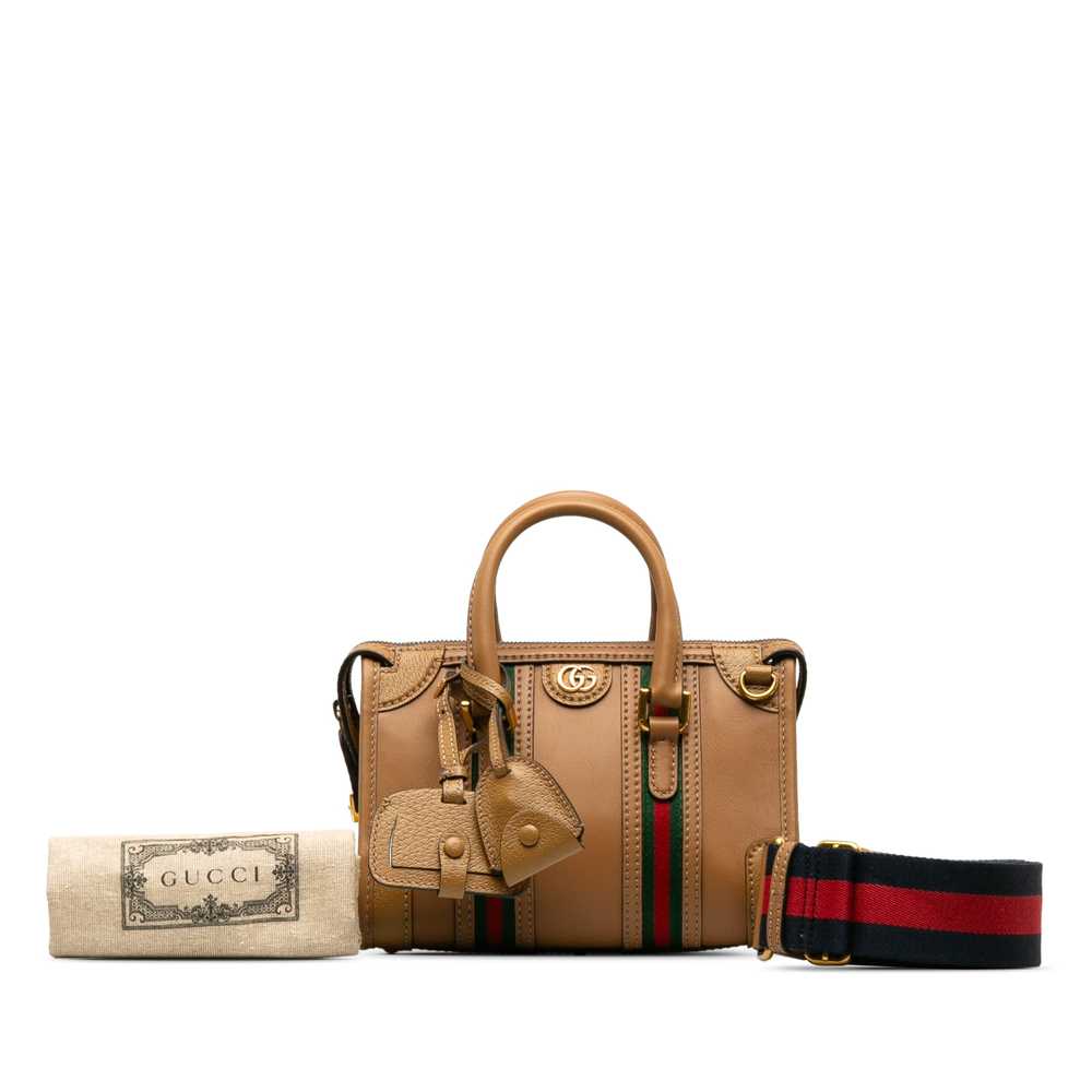 Brown Gucci Mini Leather Bauletto Bag Satchel - image 10