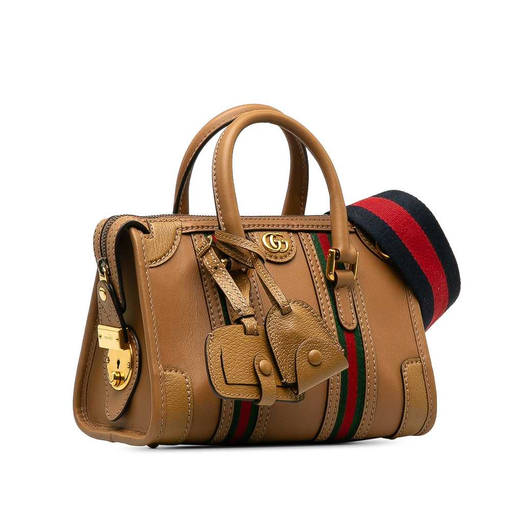 Brown Gucci Mini Leather Bauletto Bag Satchel - image 2