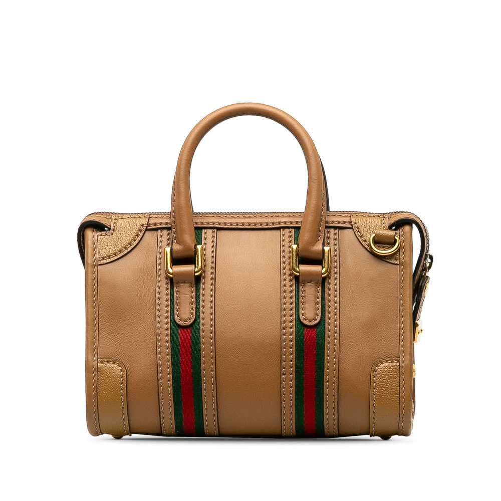 Brown Gucci Mini Leather Bauletto Bag Satchel - image 3