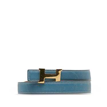 Blue Hermes Constance Reversible Belt
