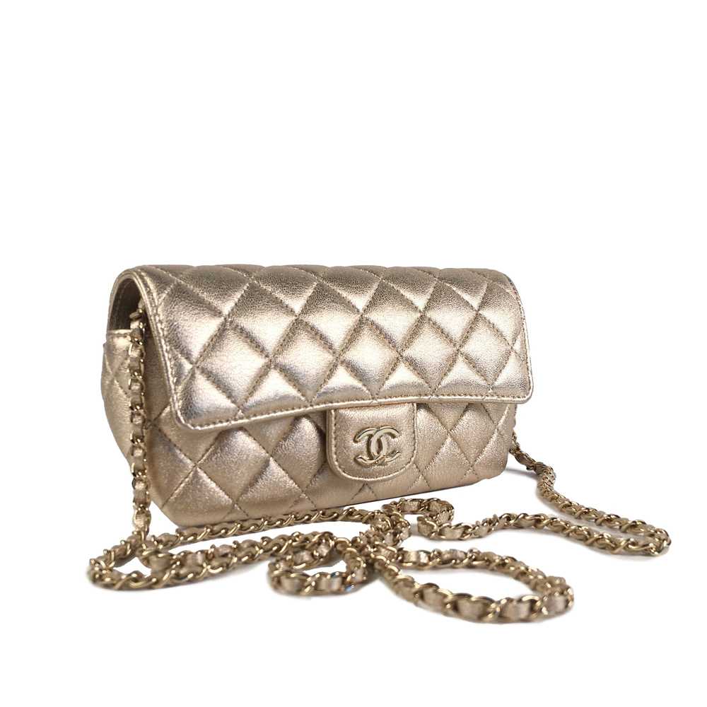 Gold Chanel Lambskin Classic Glasses Case on Chai… - image 3