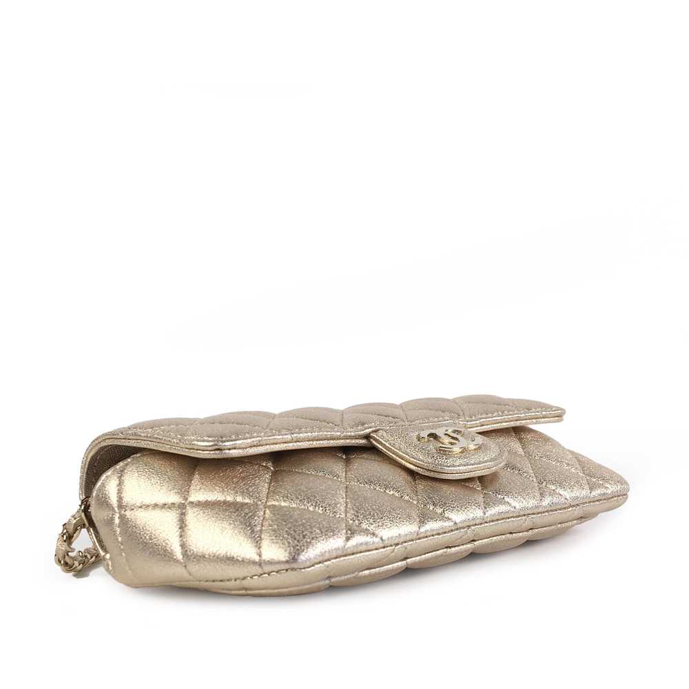 Gold Chanel Lambskin Classic Glasses Case on Chai… - image 4