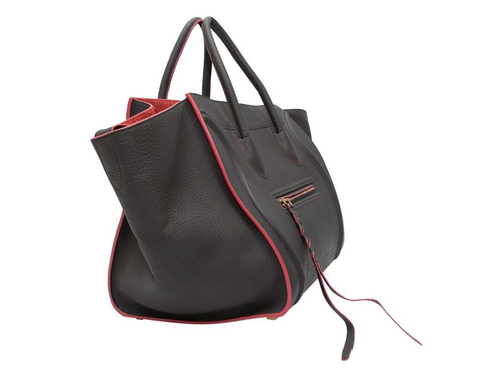 Charcoal & Red Celine Small Phantom Luggage Bag - image 2