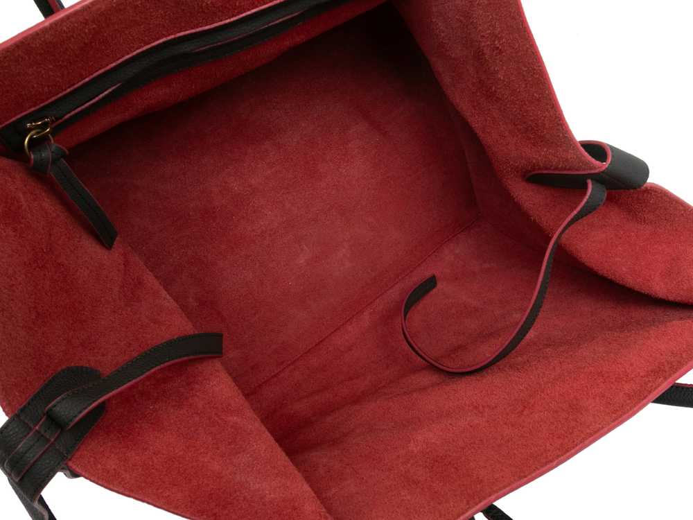 Charcoal & Red Celine Small Phantom Luggage Bag - image 5