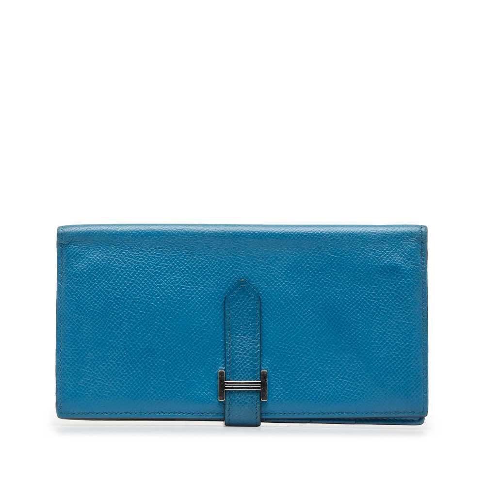 Blue Hermes Epsom Bearn Wallet - image 1