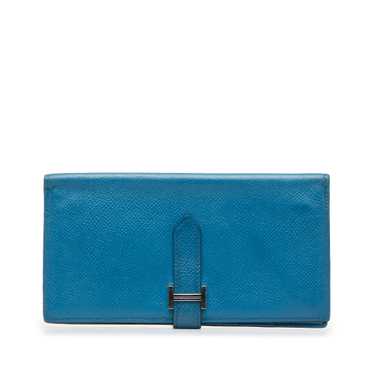 Blue Hermes Epsom Bearn Wallet - image 1