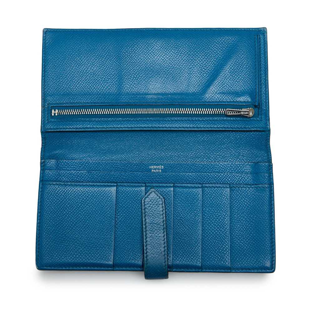 Blue Hermes Epsom Bearn Wallet - image 7