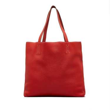 Red Hermes Clemence Double Sens 36 Tote Bag