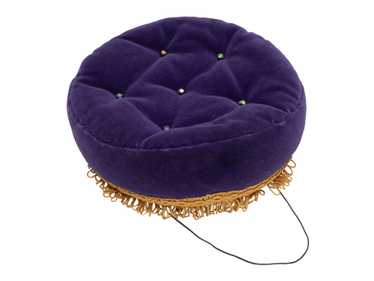 Vintage Purple & Gold Karl Lagerfeld 1985 Cushion… - image 1