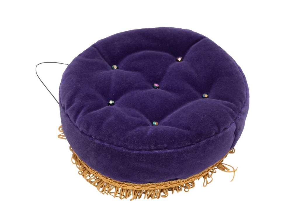 Vintage Purple & Gold Karl Lagerfeld 1985 Cushion… - image 2