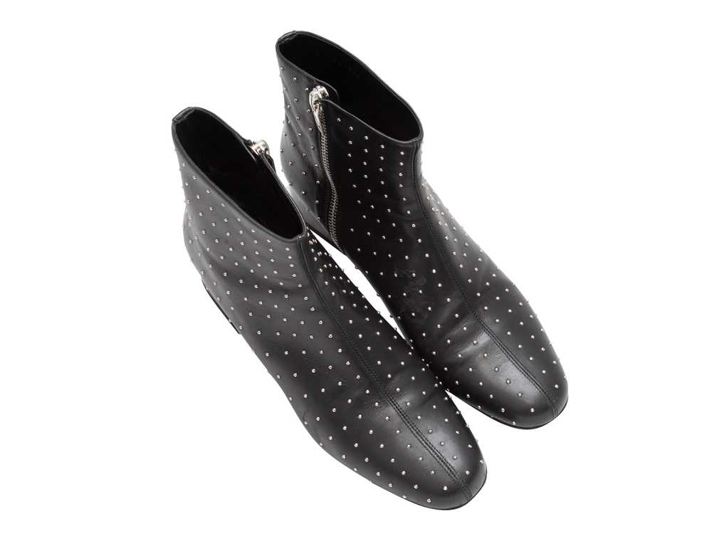 Black Saint Laurent Studded Leather Ankle Boots S… - image 2
