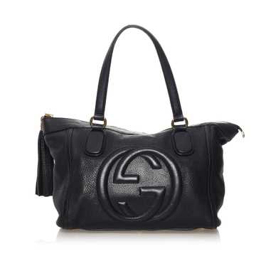 Black Gucci Soho Working Leather Tote Bag