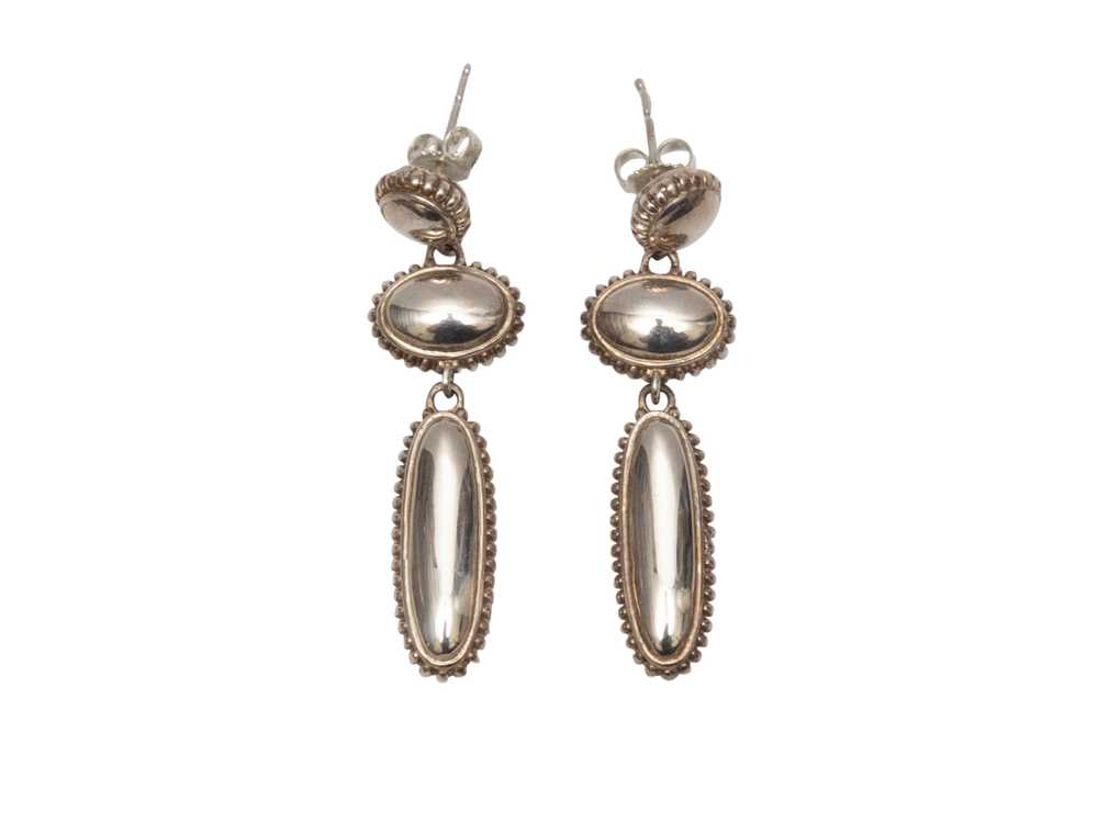 Silver Shinola Segmented Drop Earrings - image 1