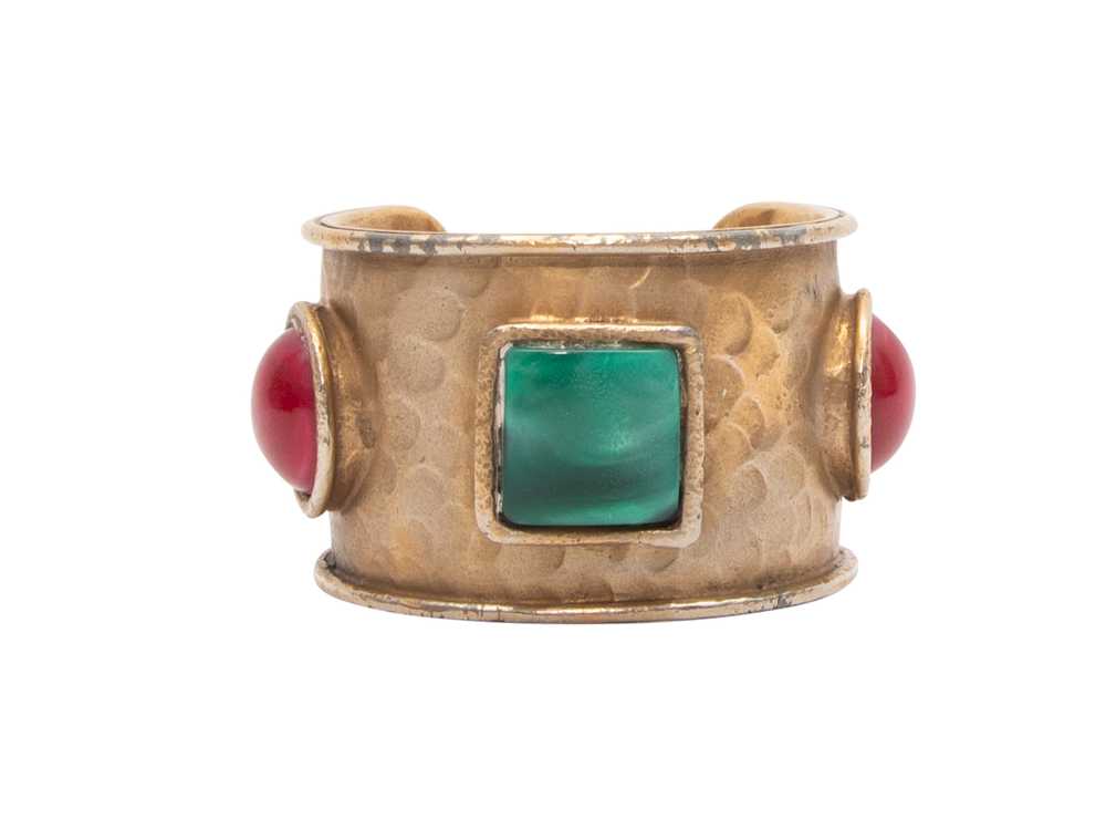 Gold & Multicolor Yves Saint Laurent Gemstone Cuf… - image 1