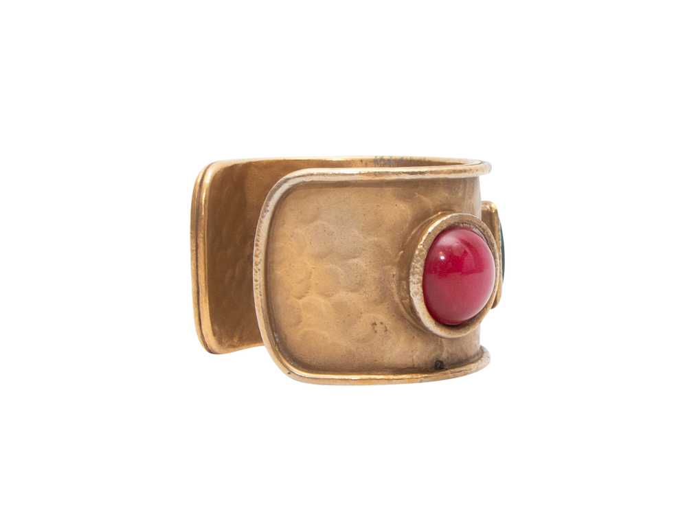 Gold & Multicolor Yves Saint Laurent Gemstone Cuf… - image 2