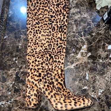 NWOT Gianni Bini Tall Leopard Print Calf Hair Leat