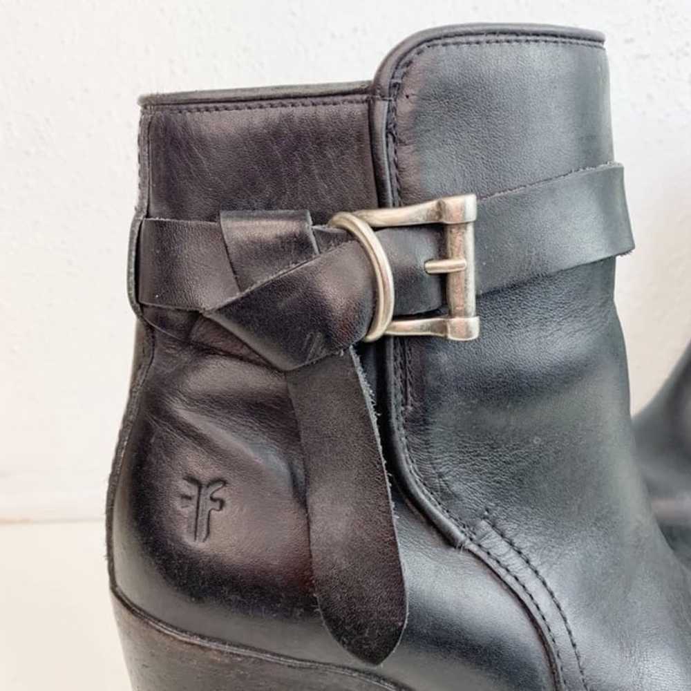 Frye Black Leather Malorie Knotted Buckle High He… - image 3