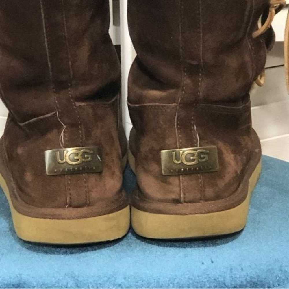 Vintage UGG genuine brown suede leather knee high… - image 9