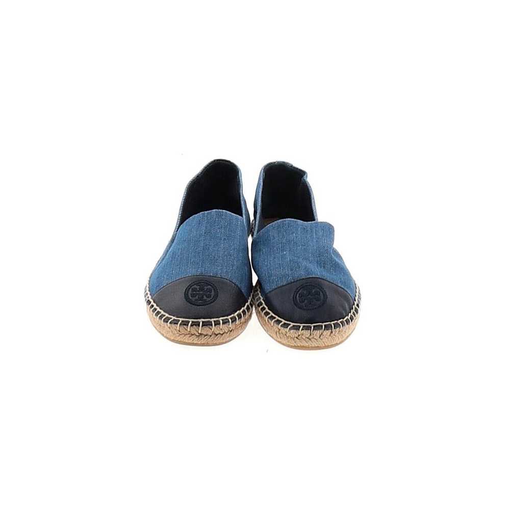 TORY BURCH Solid Blue Denim Canvas Espadrille Fla… - image 3