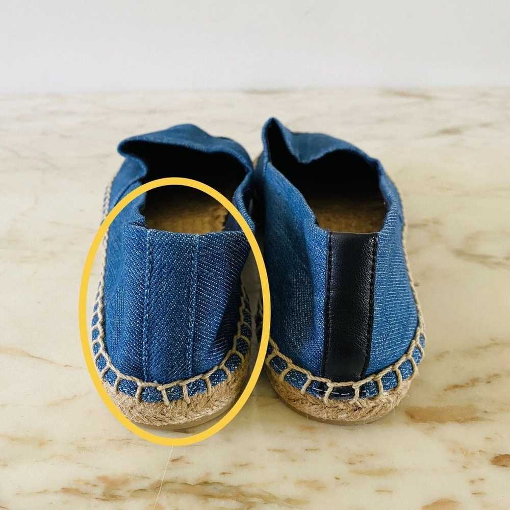 TORY BURCH Solid Blue Denim Canvas Espadrille Fla… - image 9