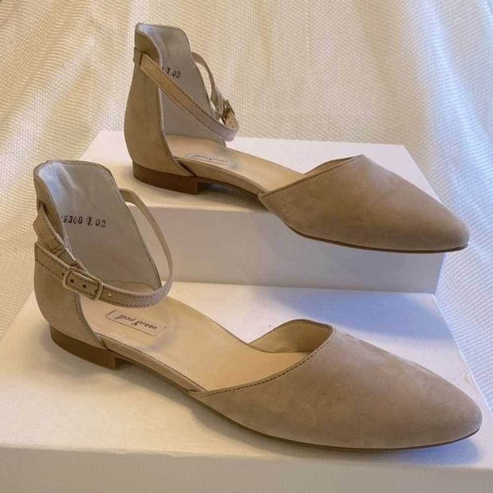 Paul Green beige suede leather d’orsey flats ankl… - image 2