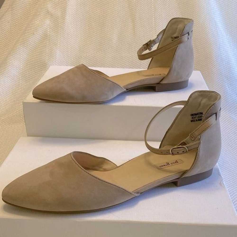 Paul Green beige suede leather d’orsey flats ankl… - image 3