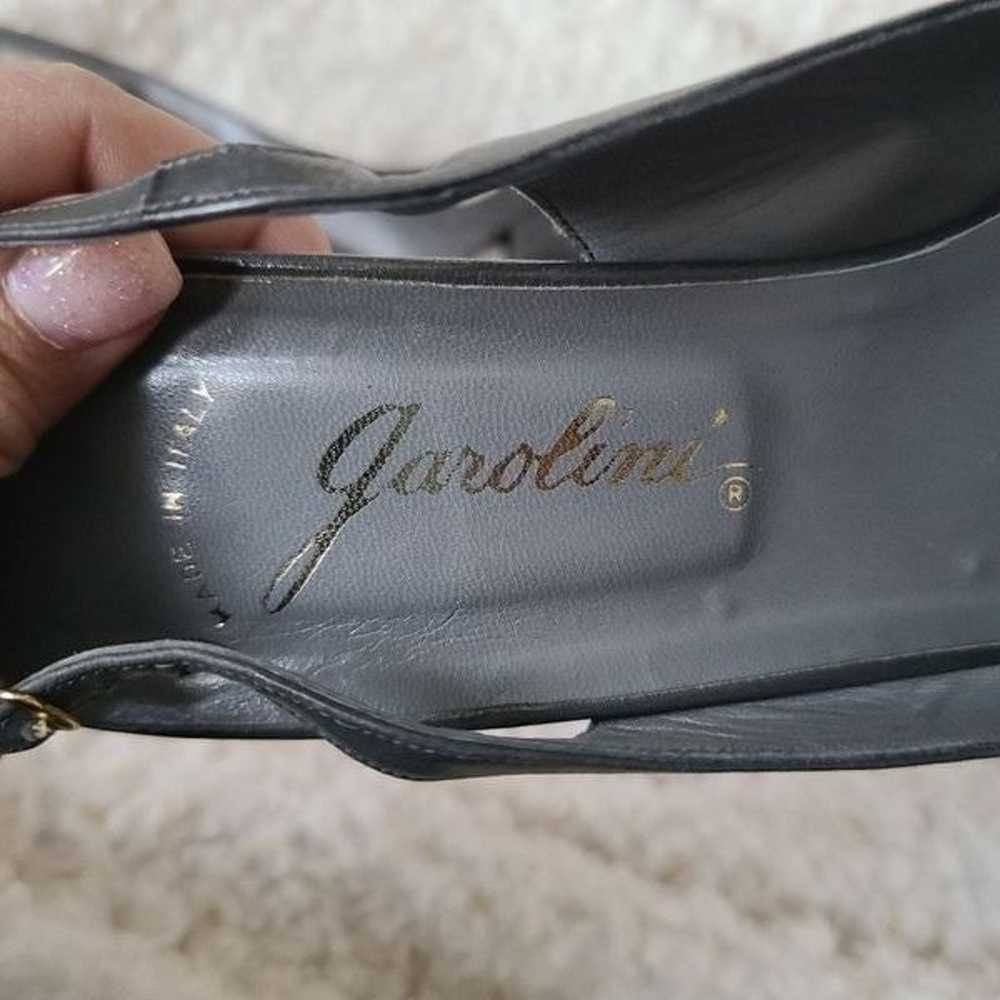 Garolini Italian Leather Vintage Gray Slingback P… - image 8