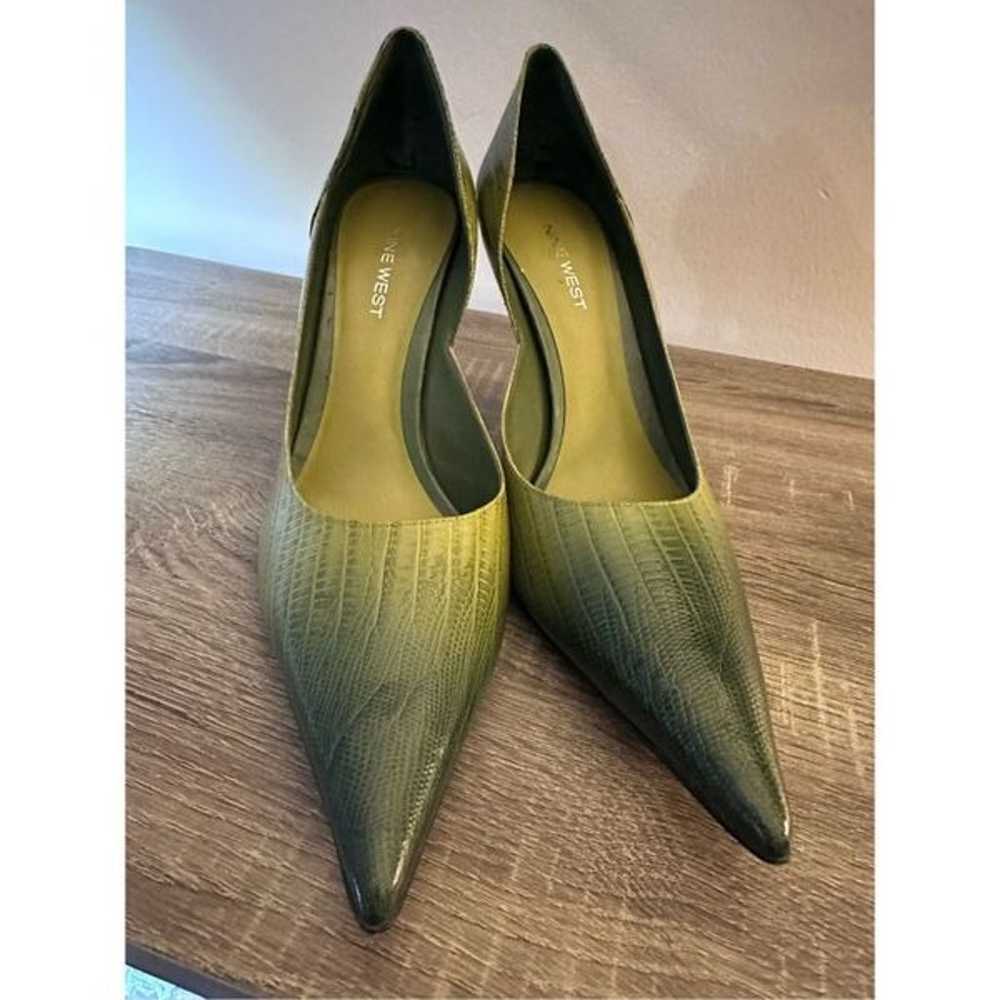 NEW Green Ombre Crocodile Nine West Size 9.5 Pump… - image 4